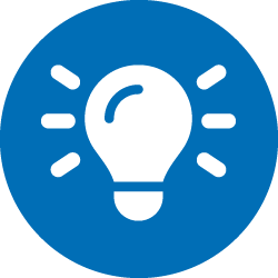 Icon representing a lightbulb or an idea