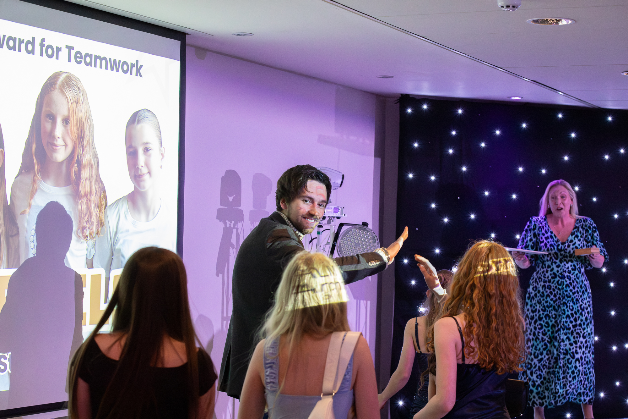 People at an award event