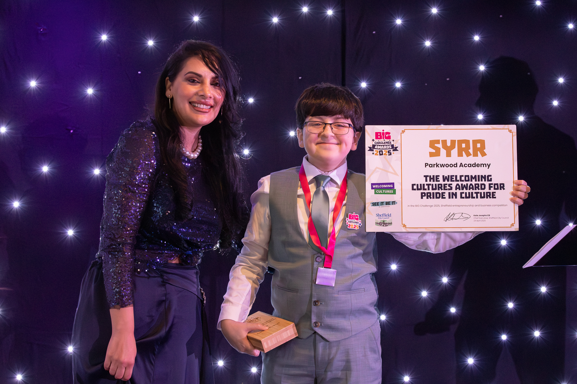 People at an award event