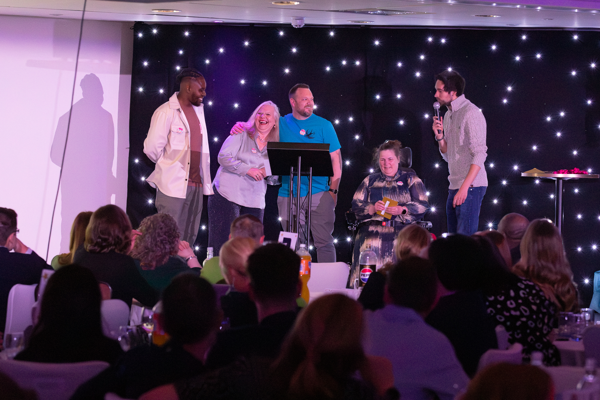 People at an award event