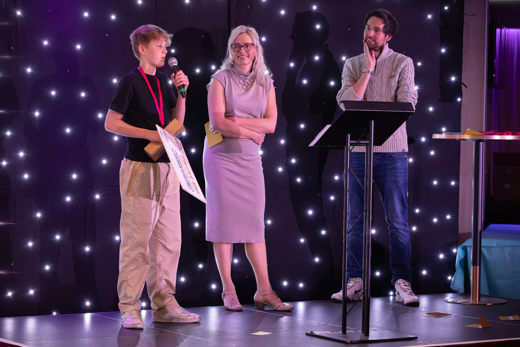 People at an award event